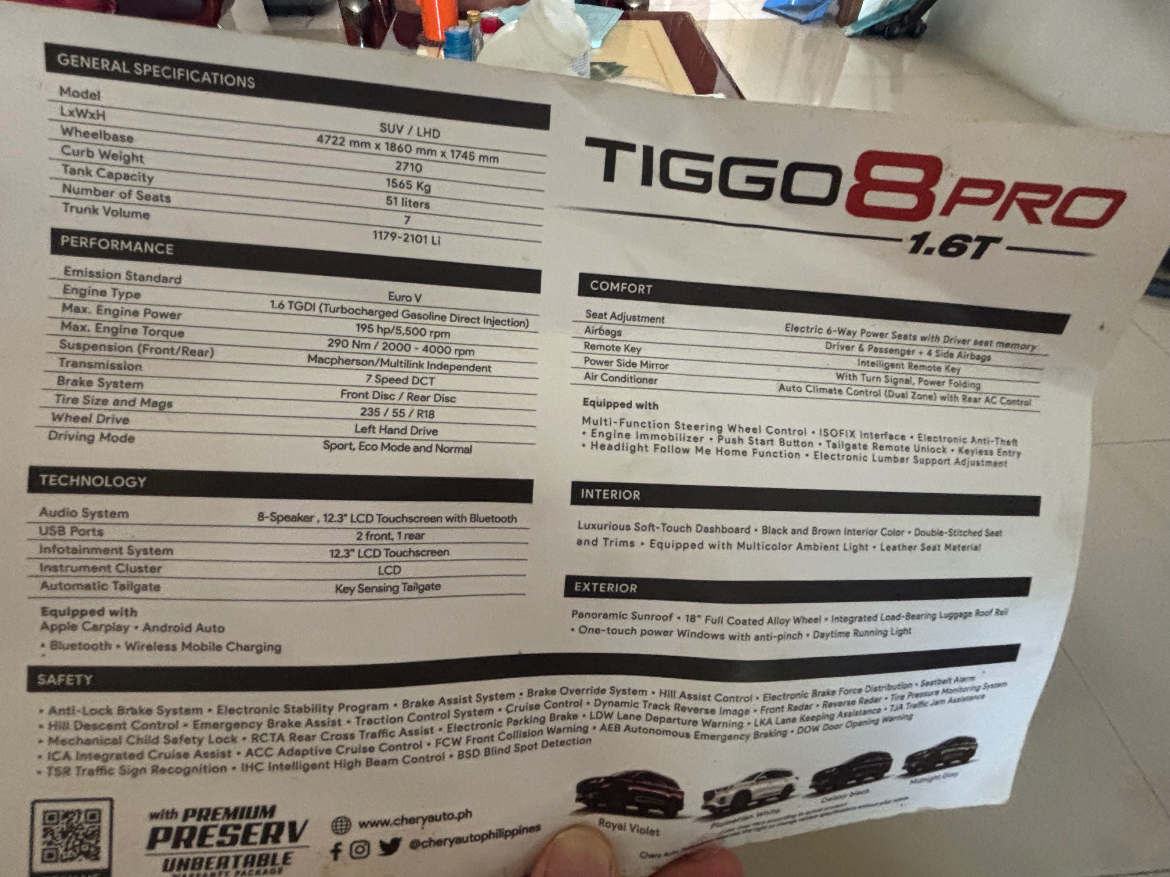 2023 Chery Tiggo 8 Pro 2023 Chery Tiggo 8 Pro