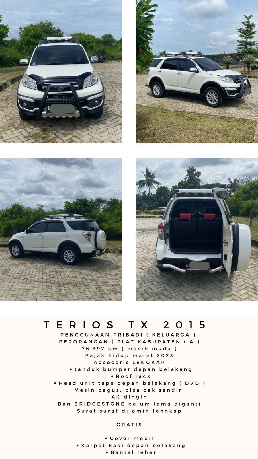 2015 Daihatsu Terios  TX MT TX MT bekas