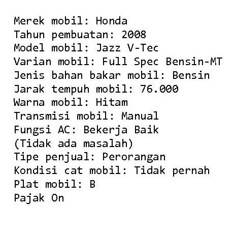 2008 Honda Jazz  1.5L S MT 2008 Honda Jazz  1.5L S MT