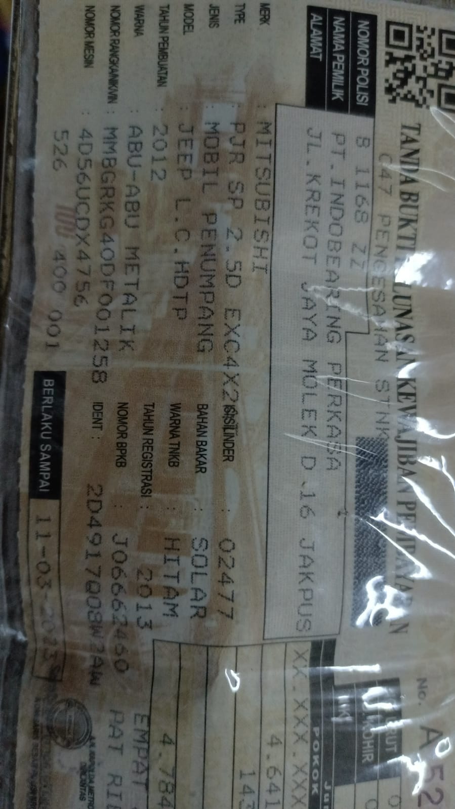 2012 Mitsubishi Pajero 2.5 EXCEED 4X2 A/T JEP 2012 Mitsubishi Pajero 2.5 EXCEED 4X2 A/T JEP