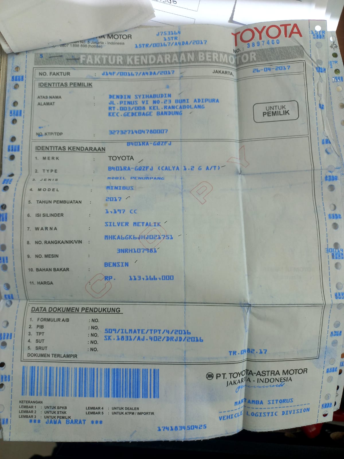 2017 Toyota Calya  G AT 2017 Toyota Calya  G AT