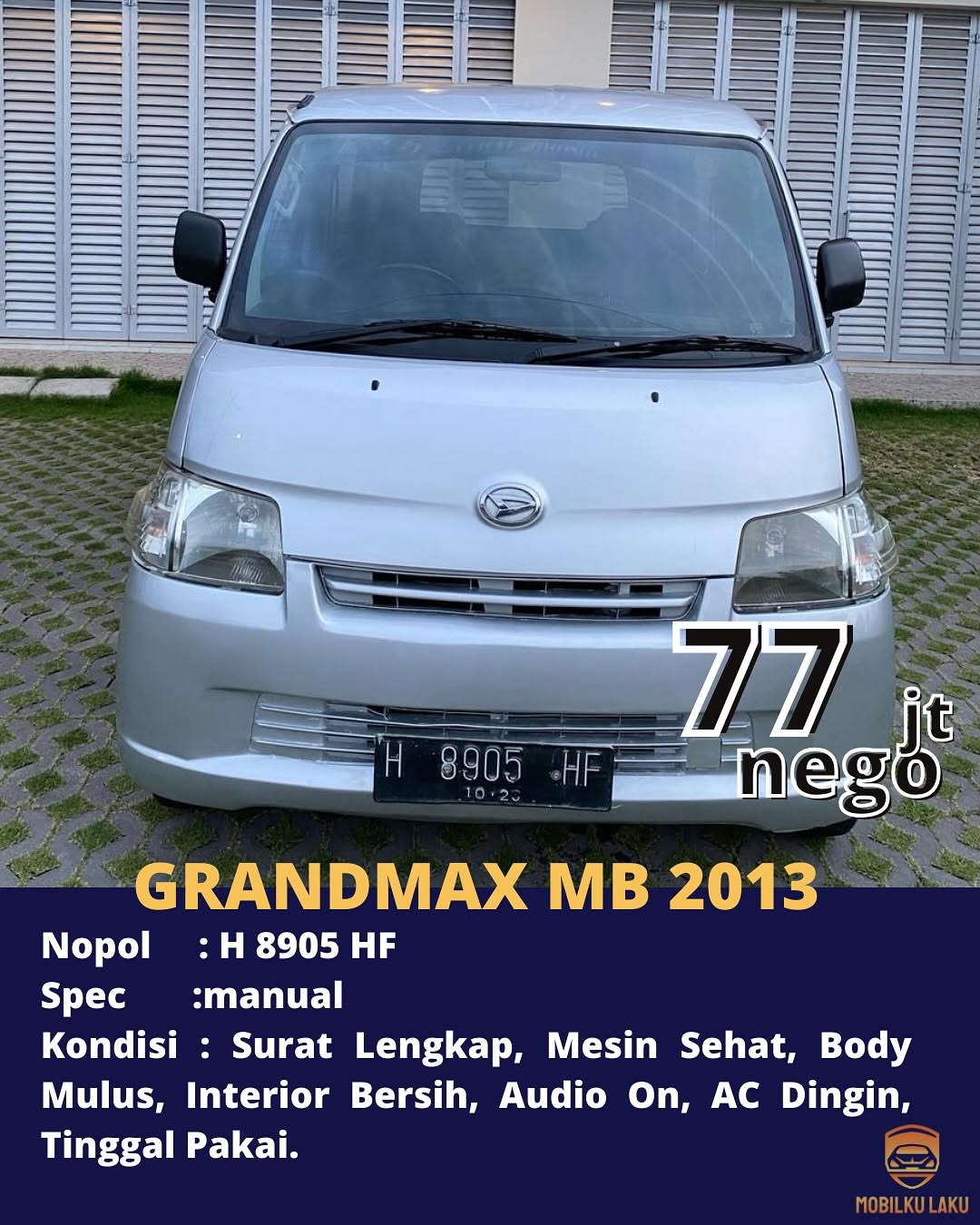 2013 Daihatsu Gran Max MB Minibus 1.3L D Blind Van MT Bekas 2013 Daihatsu Gran Max MB Minibus 1.3L D Blind Van MT Bekas