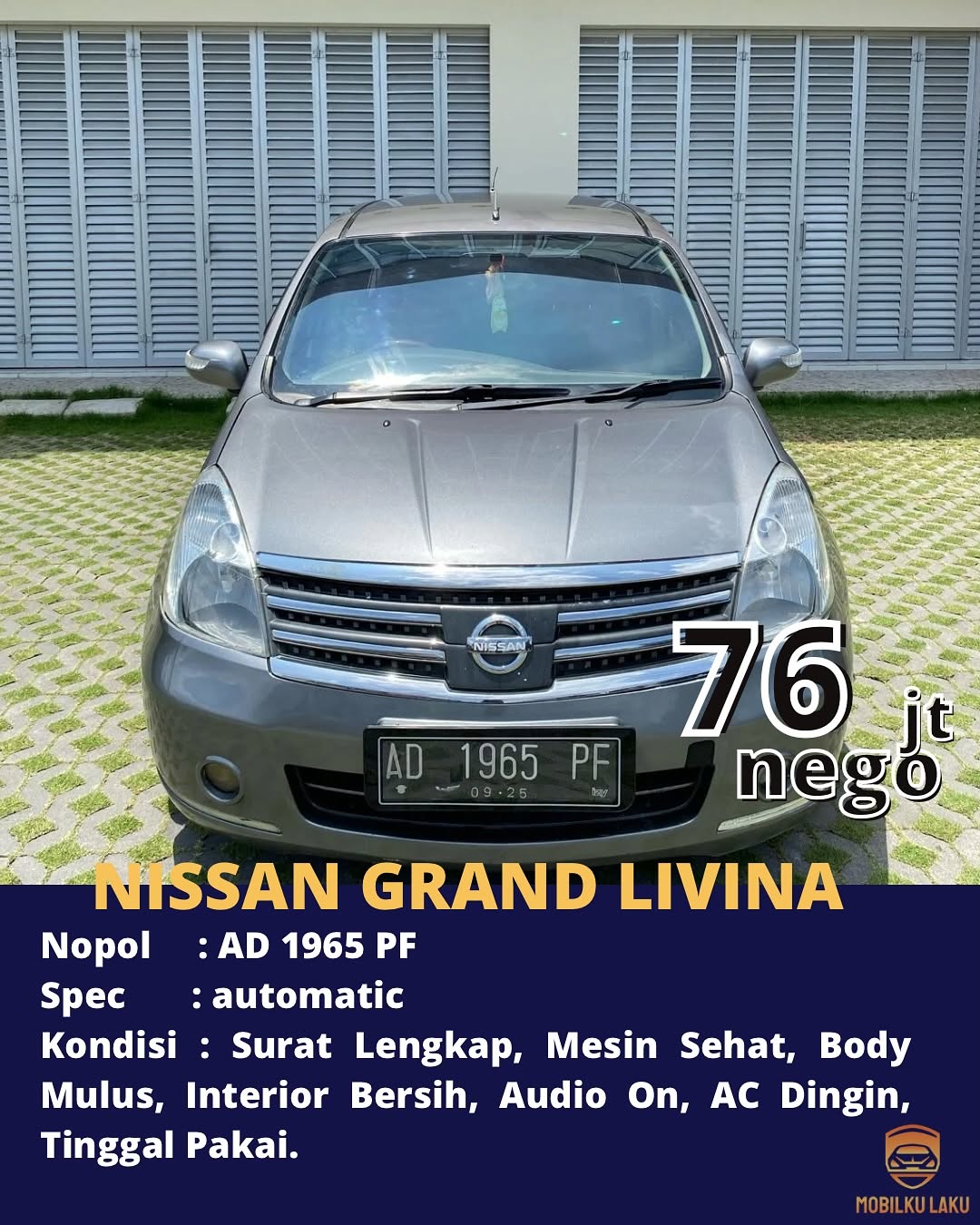 2009 Nissan Grand Livina  1.5 XV AT Bekas 2009 Nissan Grand Livina  1.5 XV AT Bekas