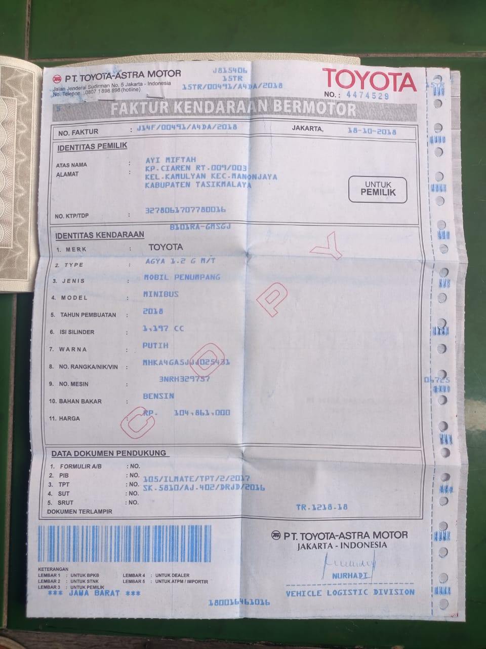 2018 Toyota Agya  1.2 G MT 2018 Toyota Agya  1.2 G MT