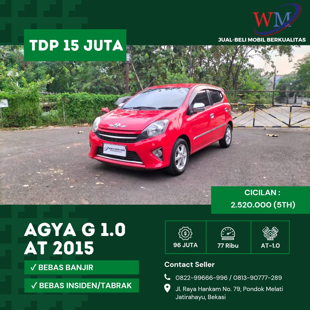 Used 2015 Toyota Agya 1.0L G A/T 1.0L G A/T