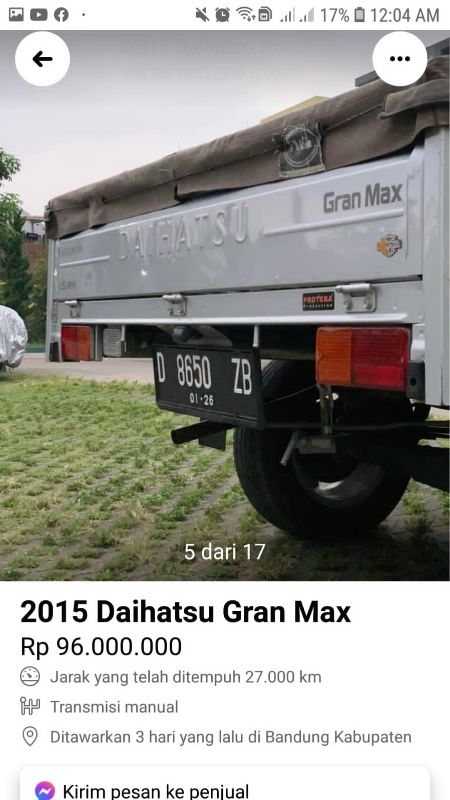 2016 Daihatsu Gran Max PU 1.3 STD 1.3 STD bekas