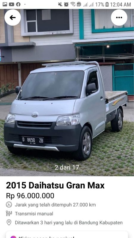Dijual 2016 Daihatsu Gran Max PU 1.3 STD 1.3 STD Bekas