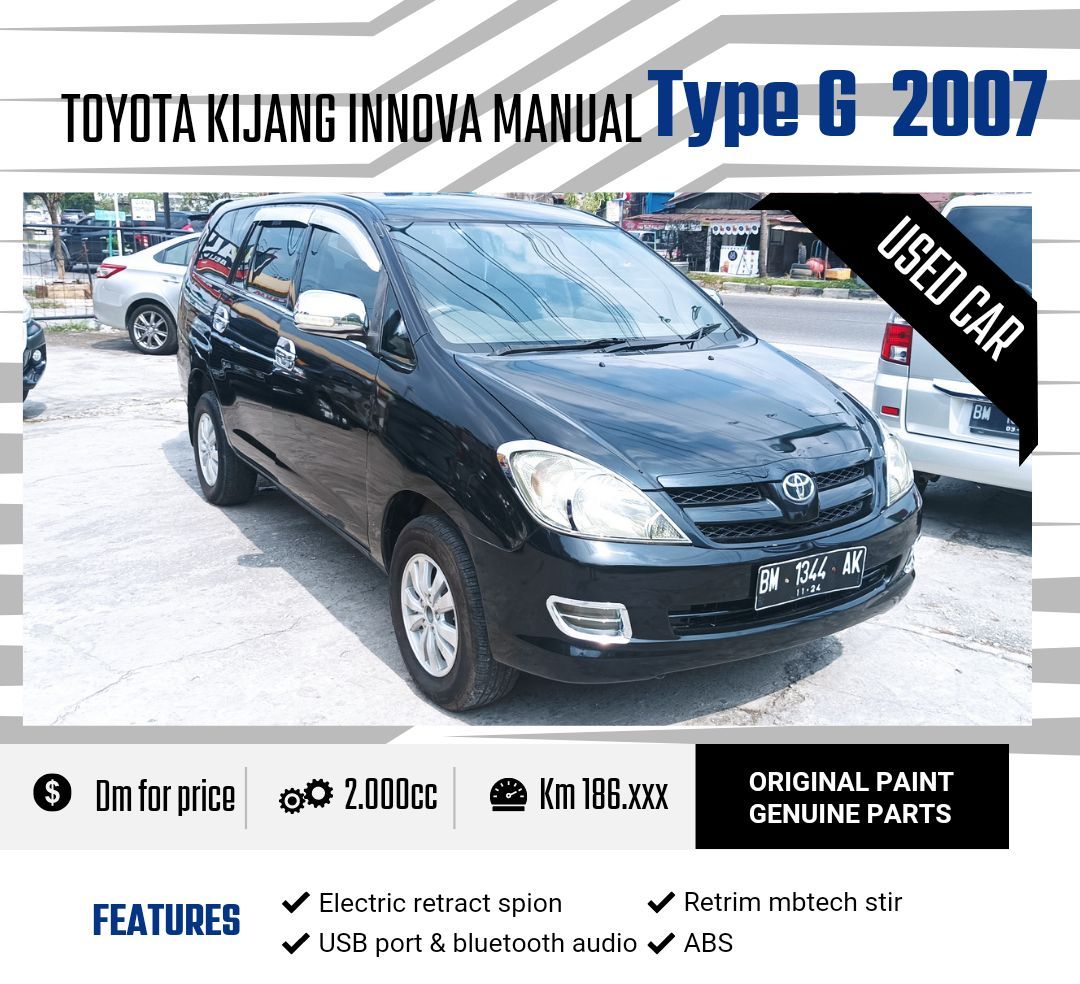 Used 2007 Toyota Kijang Innova 2.0 G MT 2.0 G MT