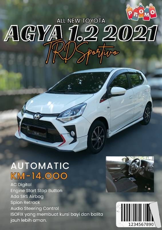 Used 2021 Toyota Agya 1.2L G AT TRD 1.2L G AT TRD