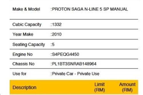 2010 Proton Saga 1.3L Standard MT Terpakai