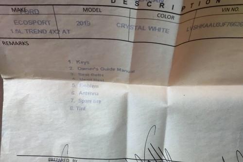 Old 2019 Ford Ecosport 1.5 L Trend AT