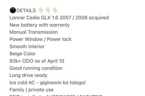 Used 2007 Mitsubishi Lancer 1.6 GLX MT