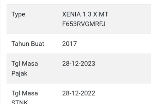 Second hand 2017 Daihatsu Xenia 1.3 X MT 