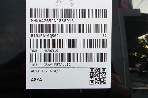 2022 Toyota Agya 1.2L GR Sport A/T tua